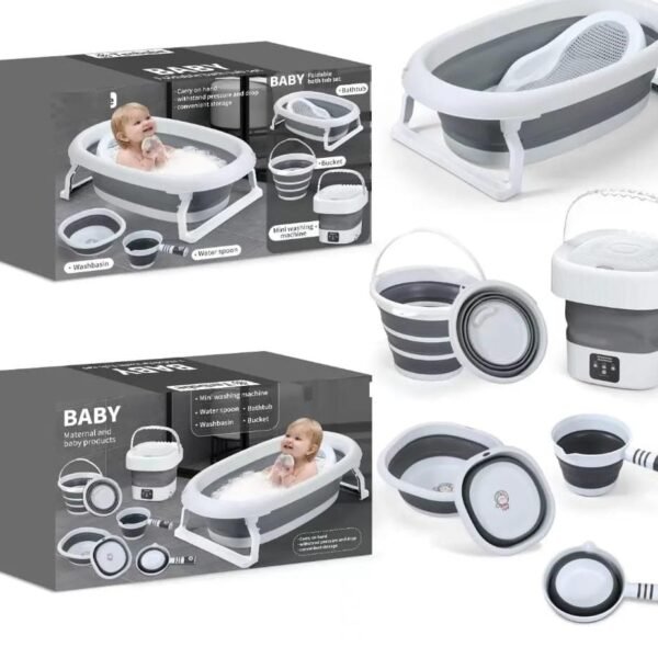 Foldable baby bath set